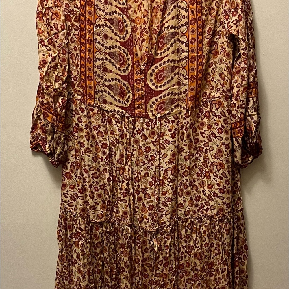 Aura Floral Patterned Top in Red and Cream